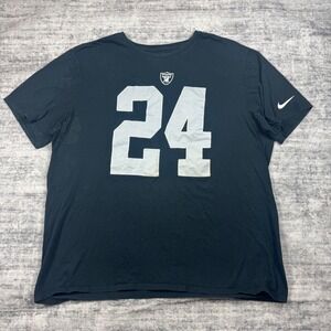 Nike Mens Oakland Raiders Marshawn Lynch 24 T-Shirt XXL Black Athletic Cut NFL